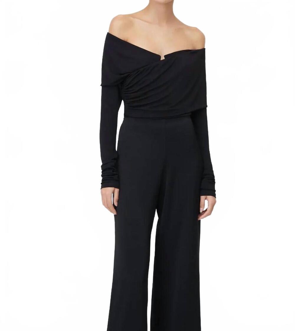 NEW PARIS GEORGIA otto long sleeve bodysuit in black
